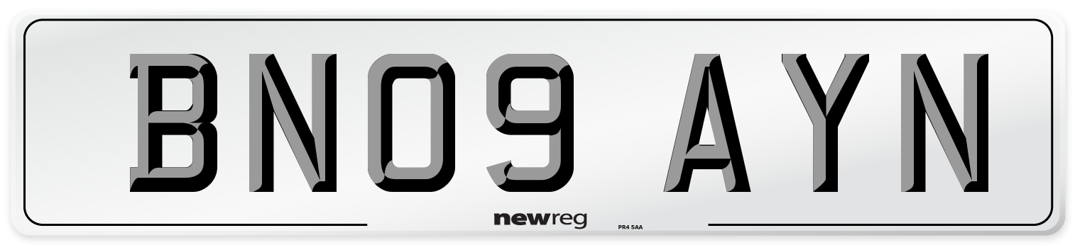 BN09 AYN Number Plate from New Reg